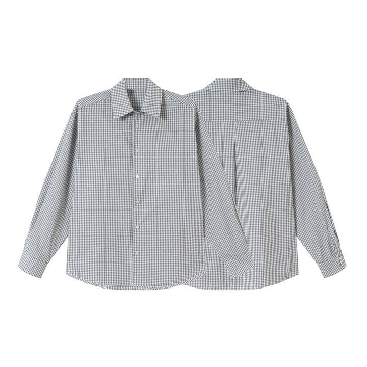 Unisex Oversized Check Shirt in Relaxed Fit with Rounded Hem