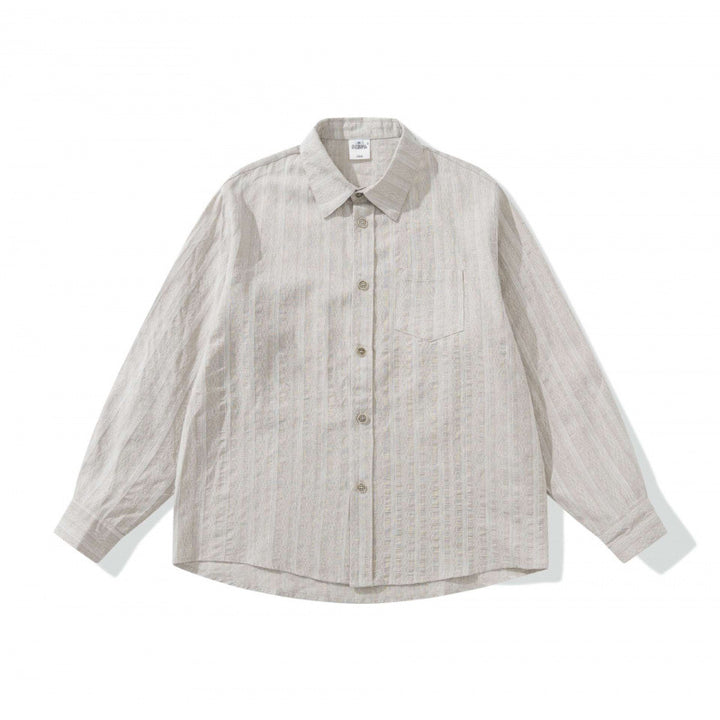 Unisex Lockeres Oversize Shirt made of linen blend with fine waffle texture and breast pocket Mune Fashion