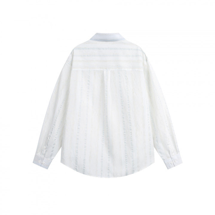 Unisex Lightweight Oversized Shirt made of Structured Blend with Chest Pocket and Rounded Hem Mune Fashion