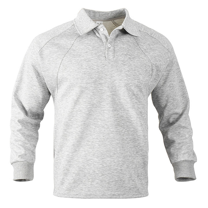 Men's polo sweatshirt with raglan sleeves, half-button placket, and ribbed cuffs Mune Fashion
