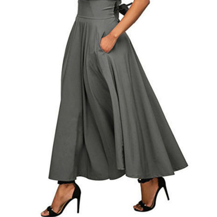 Women Wide Cut Palazzo Pants with Elegant Pockets and high Waist Mune Fashion