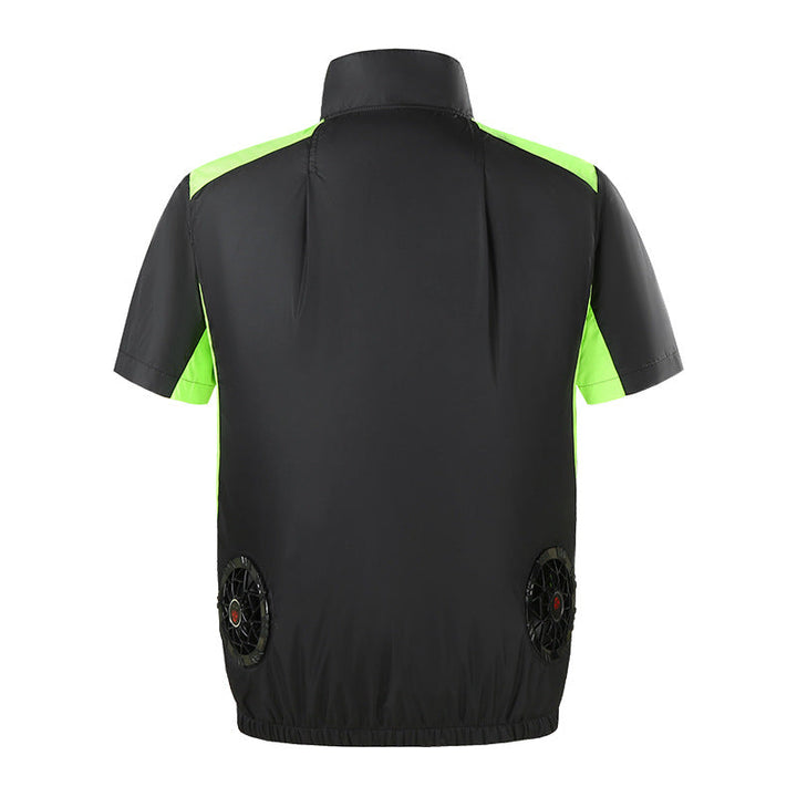 Men's short sleeve ventilation jacket with integrated USB fans and breathable mesh lining Mune Fashion