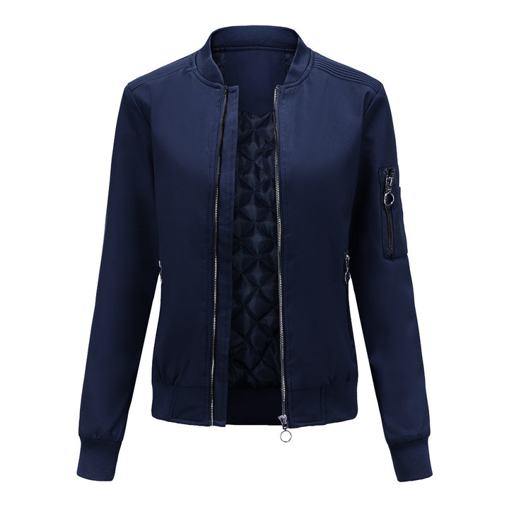 Women's lightweight sporty bomber jacket with ring zipper and arm pocket Mune Fashion