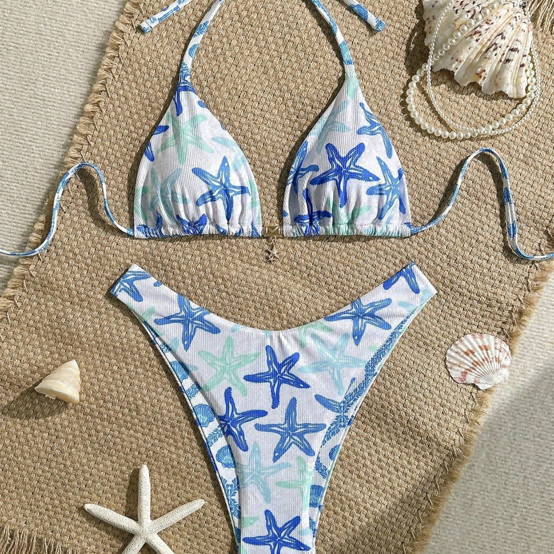Women Triangle Bikini with Maritime Star Design Mune Fashion
