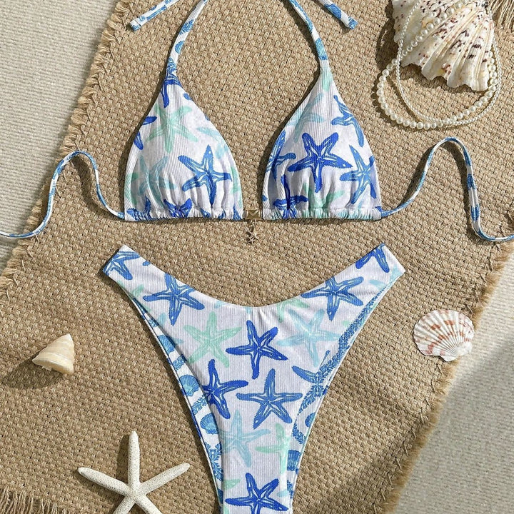 Women Triangle Bikini with Maritime Star Design Mune Fashion