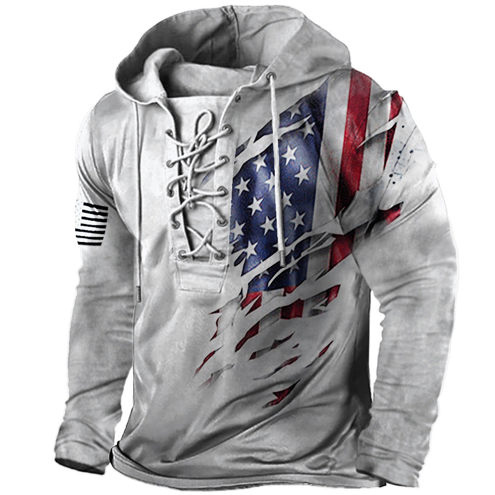Men's Hoodie with Creative Graphic Elements Mune