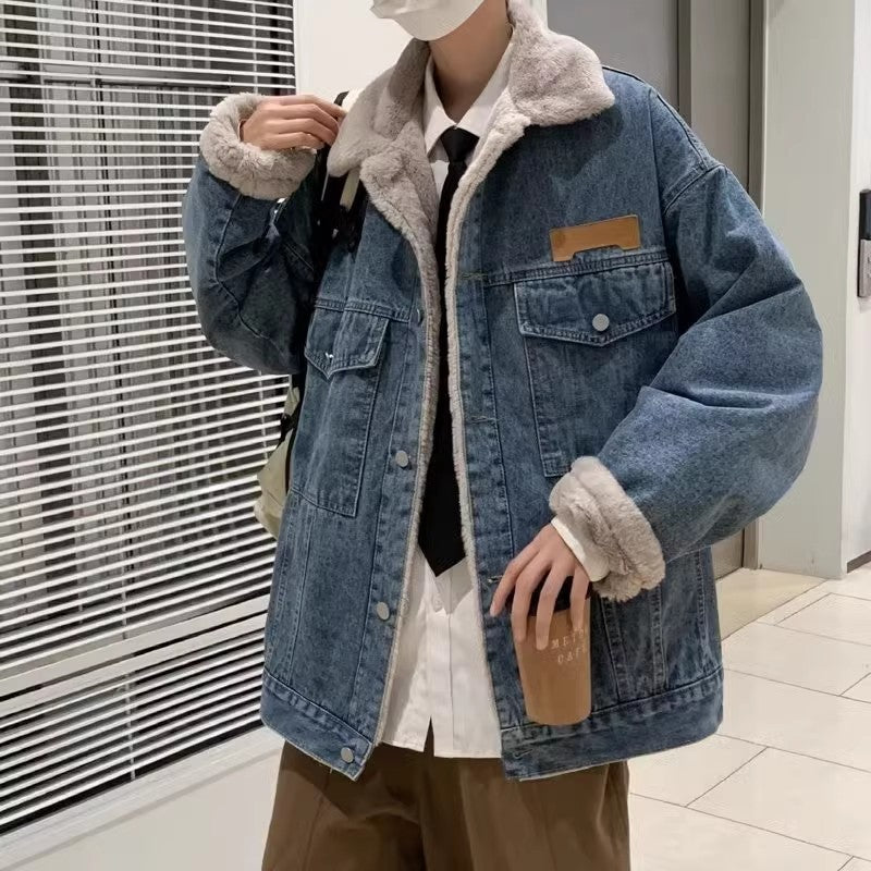 Ladies Fashionable Denim Jacket with Teddy-Like Inner Lining Mune Fashion