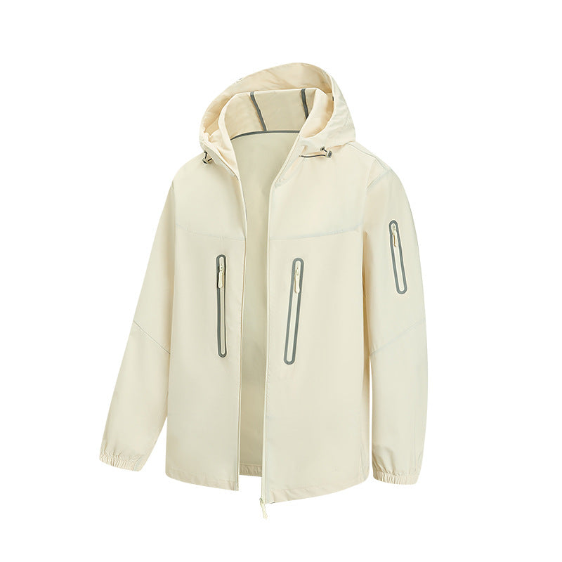 Men's Packable Technical Softshell Jacket with Hood, Taped Zippers and Chest Pockets Mune Fashion