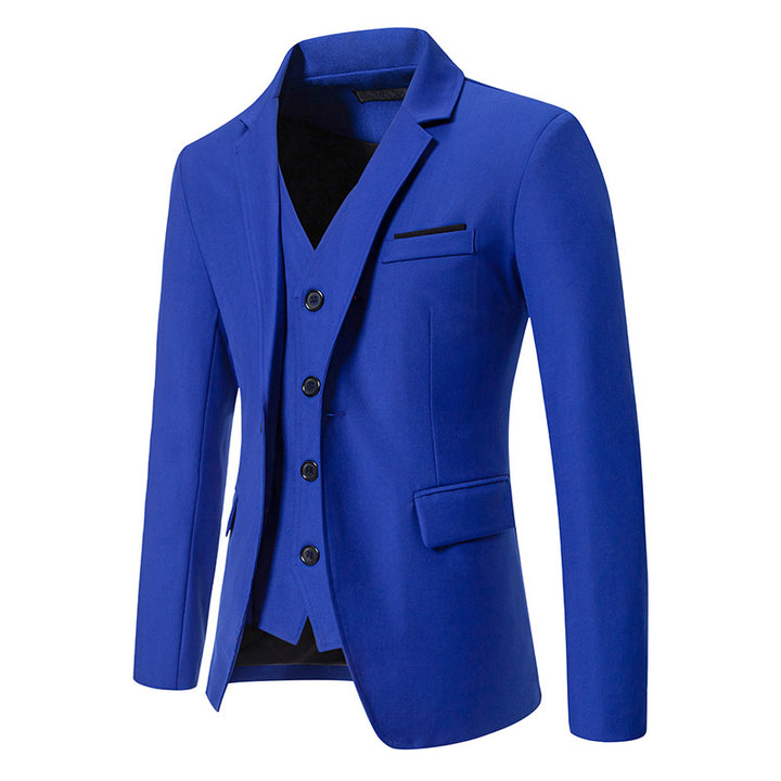 Men's elegant single-breasted blazer with matching vest and slim business cut Mune Fashion