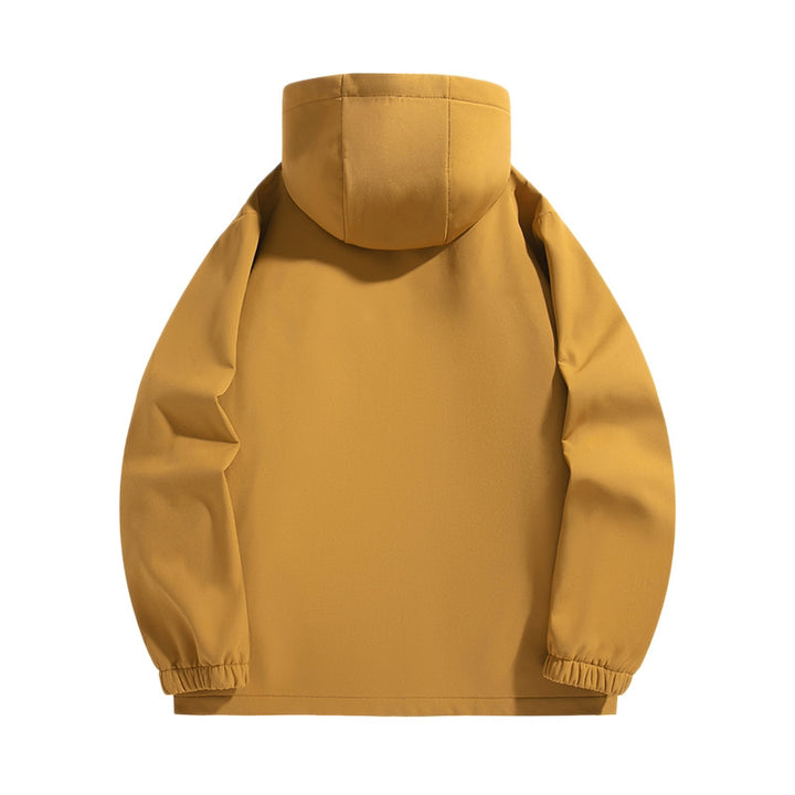 Men's Lightweight Softshell Hoodie Jacket with Water-Resistant Membrane and Chest Pocket Mune Fashion