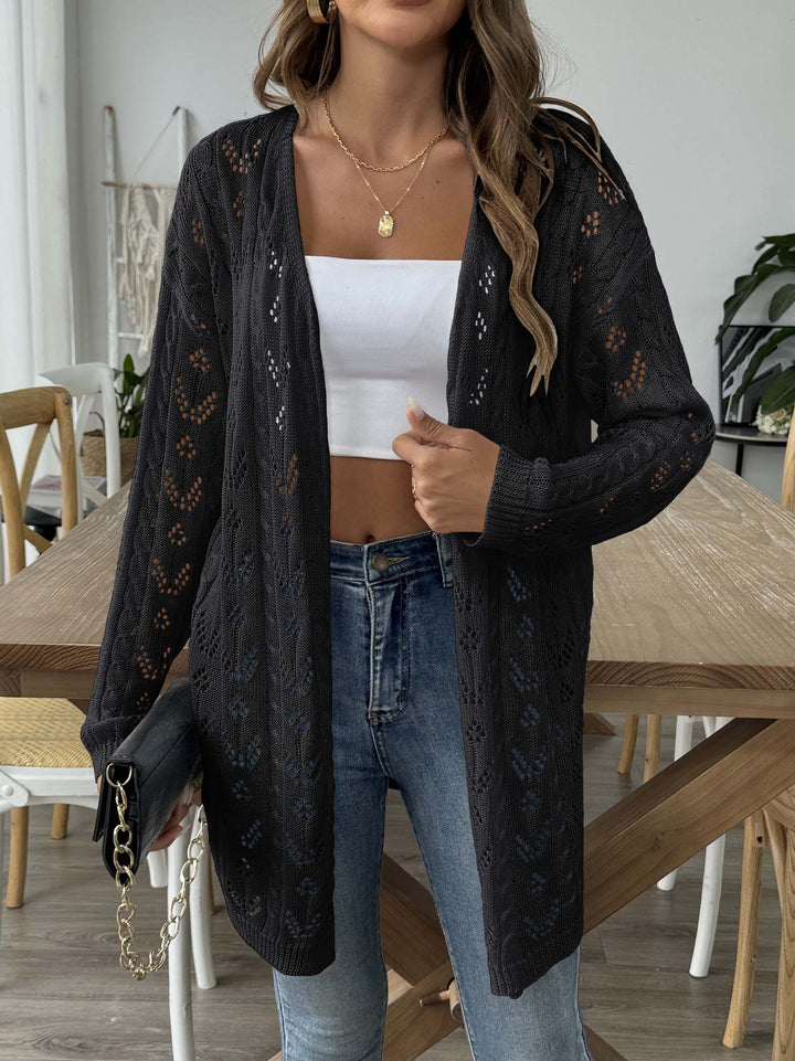 Women's airy knit cardigan with delicate eyelet pattern Mune Fashion