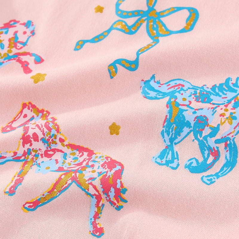 Girls T-Shirt with colorful horse print Mune Fashion
