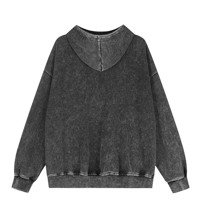 Women's oversized hoodie sweatshirt jacket in used look with stud decoration and full-length zipper Mune Fashion