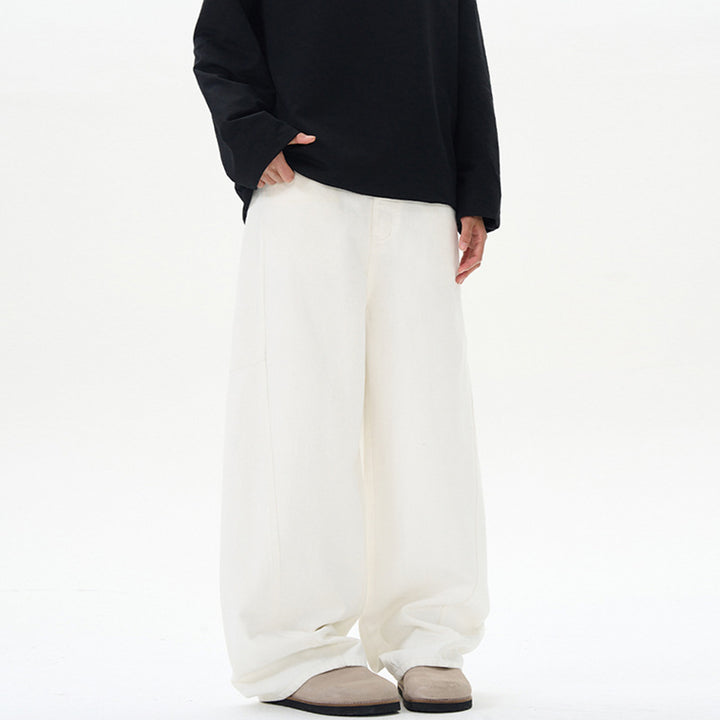 Women Long Length Oversized Palazzo Pants made of heavy cotton canvas with concealed waistband Mune Fashion