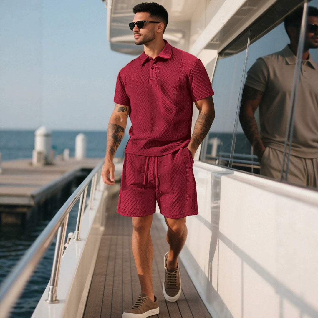 Men's structured lounge shorts with elastic waistband drawstring and side pockets Mune Fashion