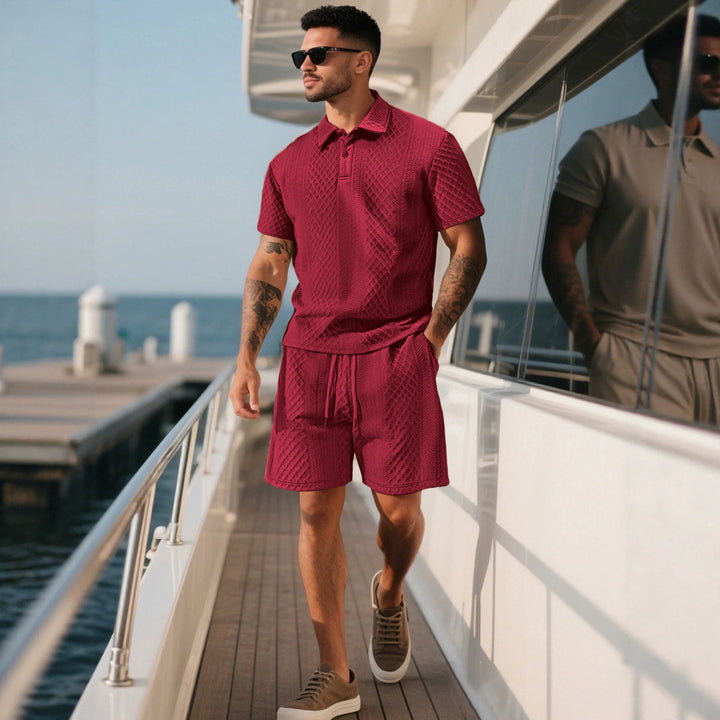 Men's structured lounge shorts with elastic waistband drawstring and side pockets Mune Fashion