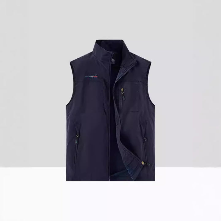 Men's Lightweight Multifunctional Outdoor Utility Vest with Mesh Lining and Multiple Zipper Pockets Mune Fashion