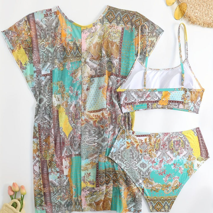 Women's beach top with playful pattern mix Mune Fashion
