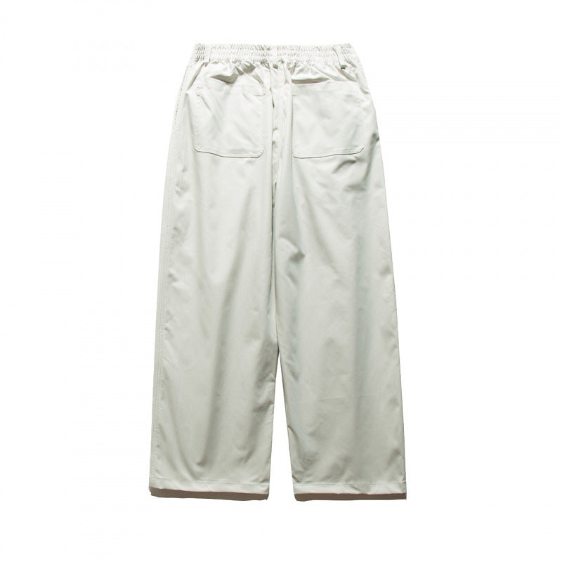 Unisex Wide Pleated Trousers with Elastic Waistband and Creases Mune Fashion