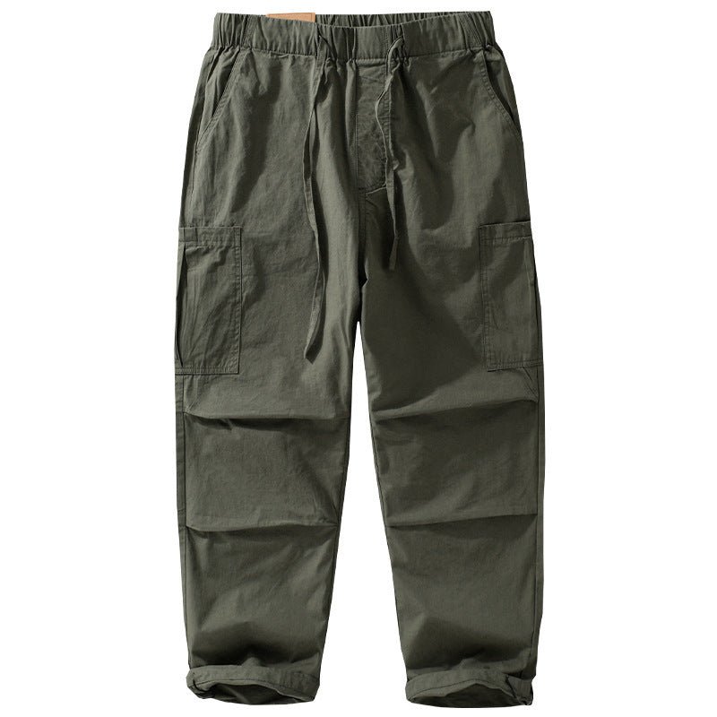 Men's Loose Cargo Pants in Utility Style with Drawstring and Patch Side Pockets Mune Fashion