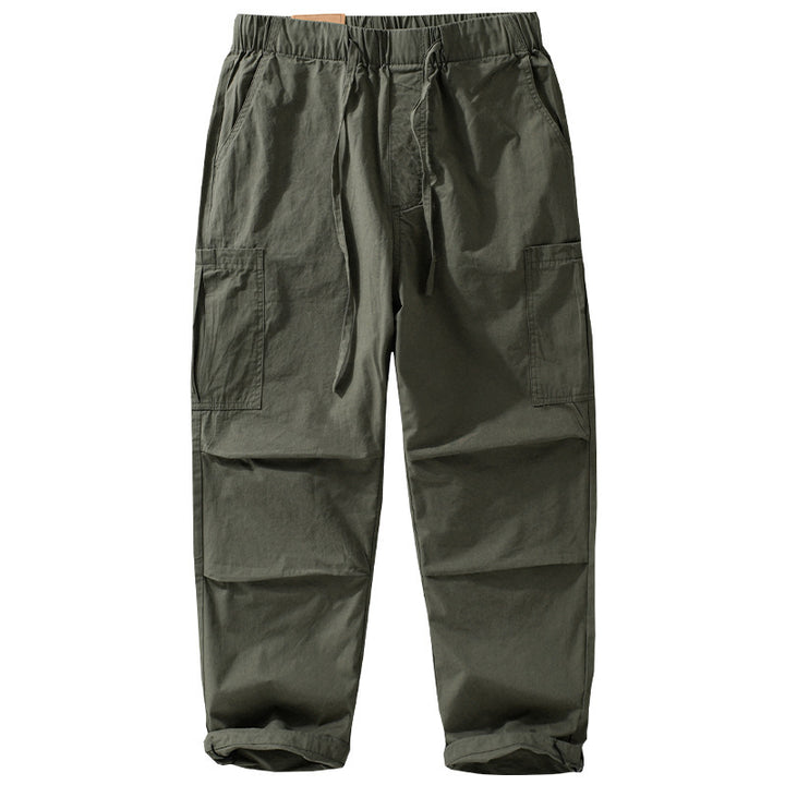 Men's Loose Cargo Pants in Utility Style with Drawstring and Patch Side Pockets Mune Fashion