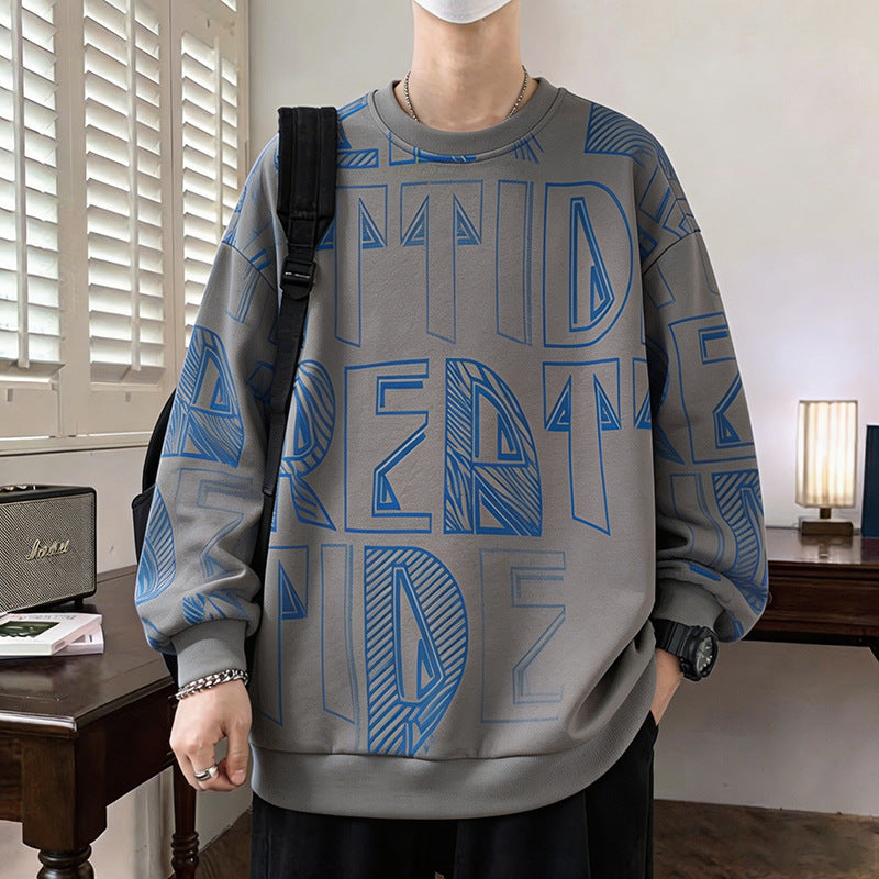 Men's Oversized Sweatshirt with large lettering print and ribbed hem Mune Fashion