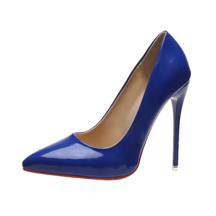 Women's elegant patent pumps with pointed toe, high stiletto heel, and padded insole Mune Fashion
