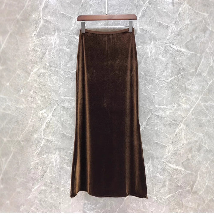 Ladies Elegant Maxi Skirt Made of Shimmering Material Mune Fashion