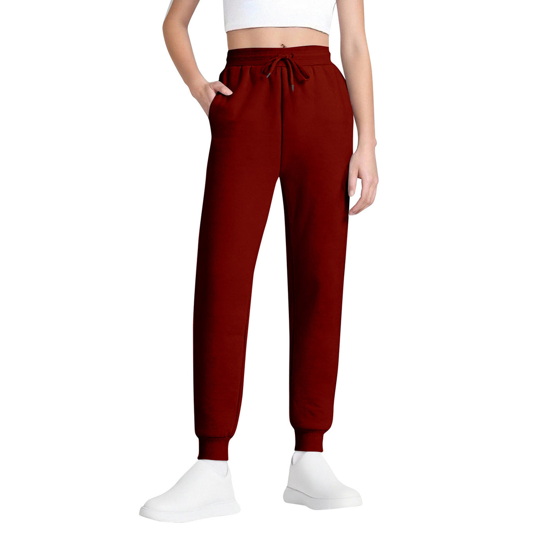 Women's slim high-waisted joggers with drawstring, side pockets, and cuffs Mune Fashion