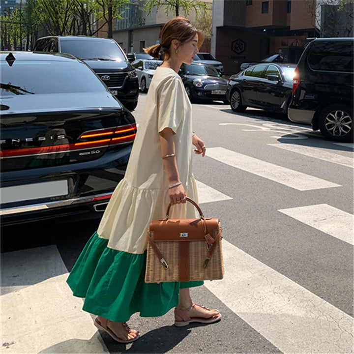 Women's tiered maxi dress with ruffles, side pockets, and loose fit Mune Fashion