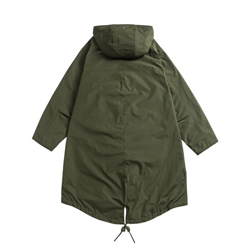 Unisex Oversize Wind and Waterproof Parka with Hood and Fish Tail Hem Mune Fashion