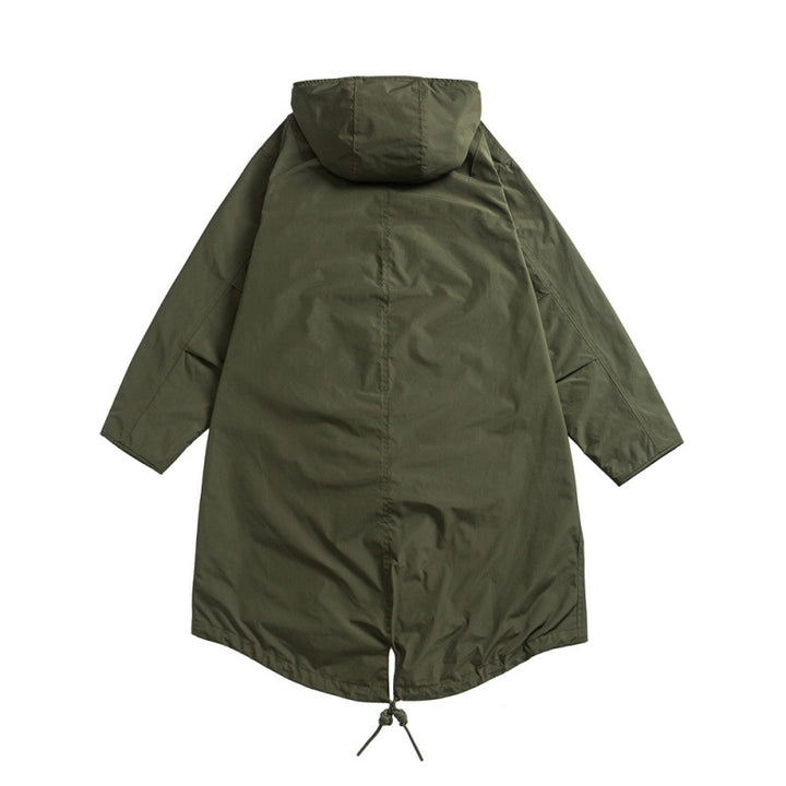 Unisex Oversize Wind and Waterproof Parka with Hood and Fish Tail Hem Mune Fashion