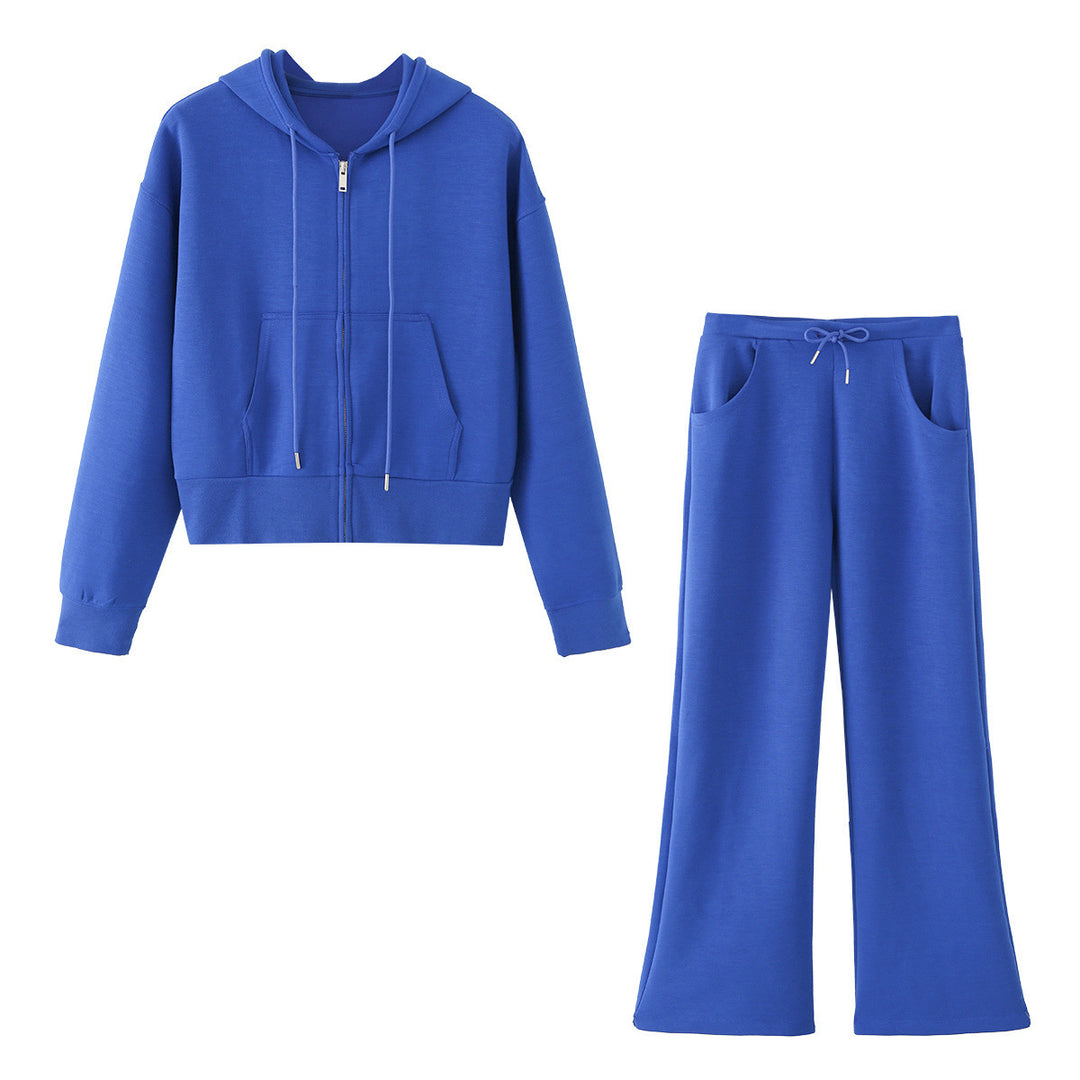 Ladies Wide Lounge Pants with High Waist, Drawstring and Side Pockets Mune Fashion