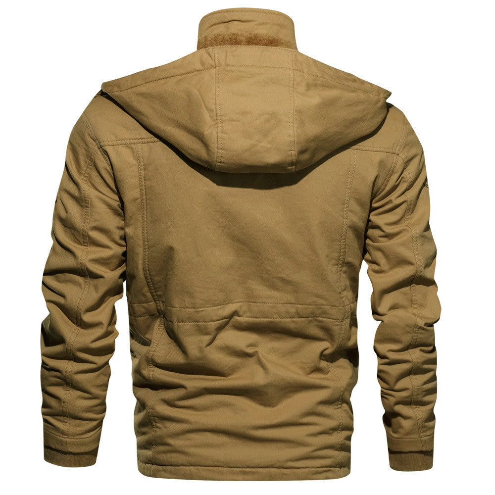 Men's padded field jacket made of canvas with hood and multiple pockets Mune Fashion