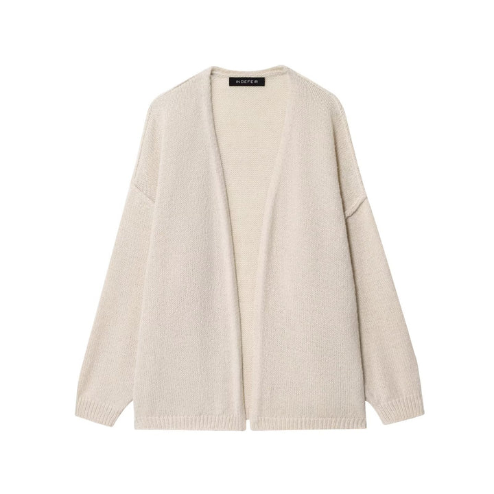 Ladies Oversized Knit Cardigan with Balloon Sleeves and Open Front Mune Fashion
