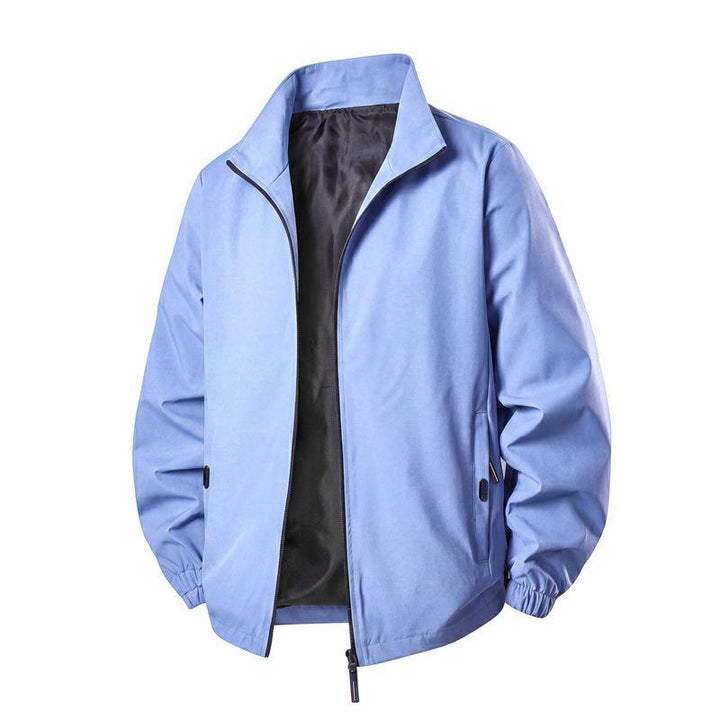 Men's Lightweight Transitional Jacket with High Stand-Up Collar Mune Fashion