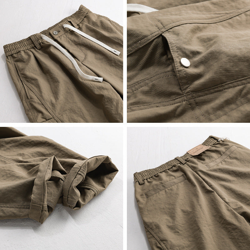 Men's utility cargo pants with drawstring waistband and side flap pockets Mune Fashion