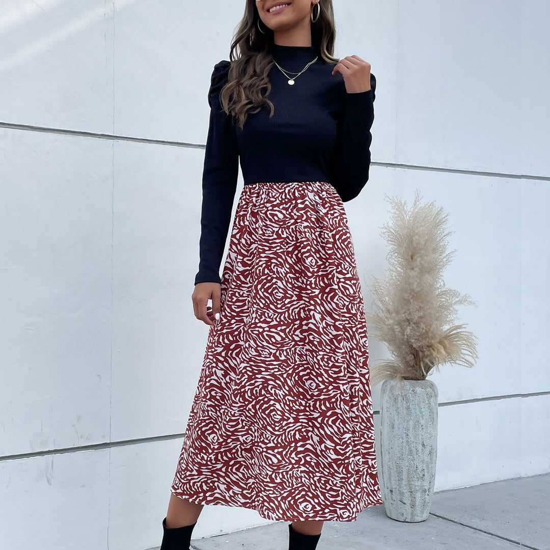 Women Elegant and Playful Maxi Skirt with Floral Pattern Mune Fashion