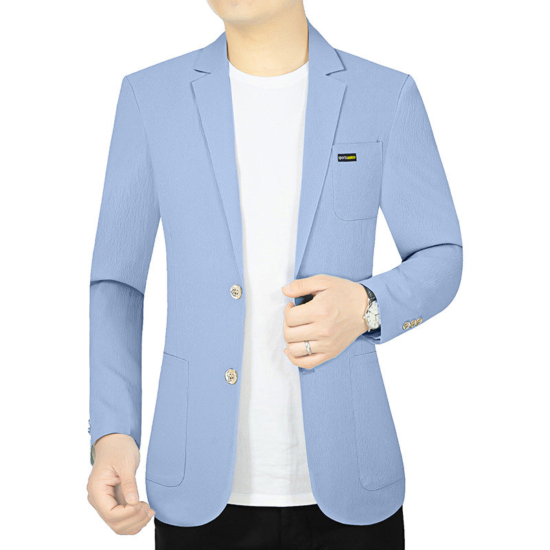 Men's Modern Stretch Business Blazer with Slim Fit and Patch Pockets Mune Fashion