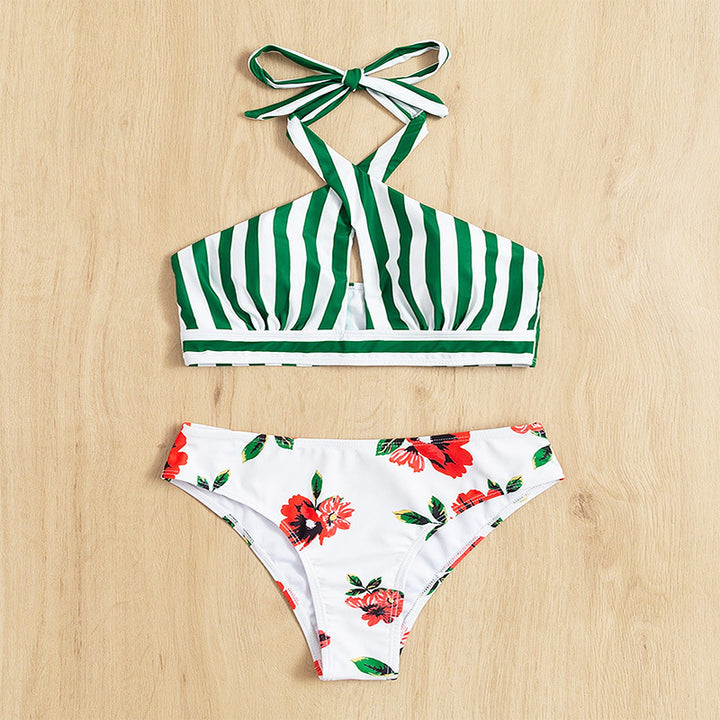 Women's High-Cut Bikini with Floral Design and Trendy Wrap Top Mune Fashion