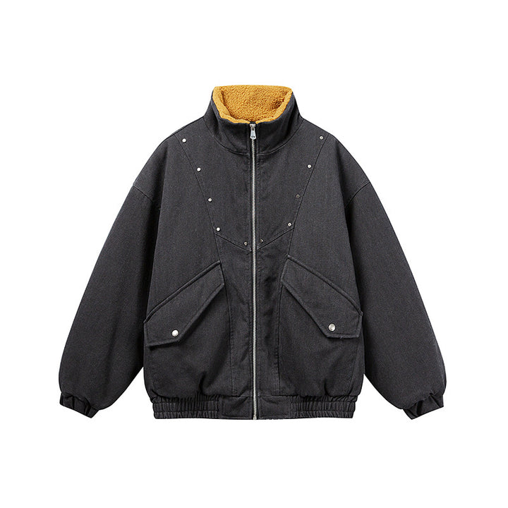 Unisex Boxy Denim Blouson with contrasting teddy lining and large flap pockets Mune Fashion