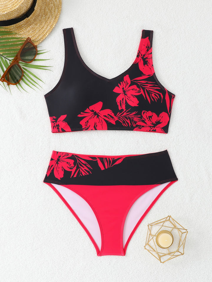 Women’s Sporty Bikini with Floral Design Mune Fashion