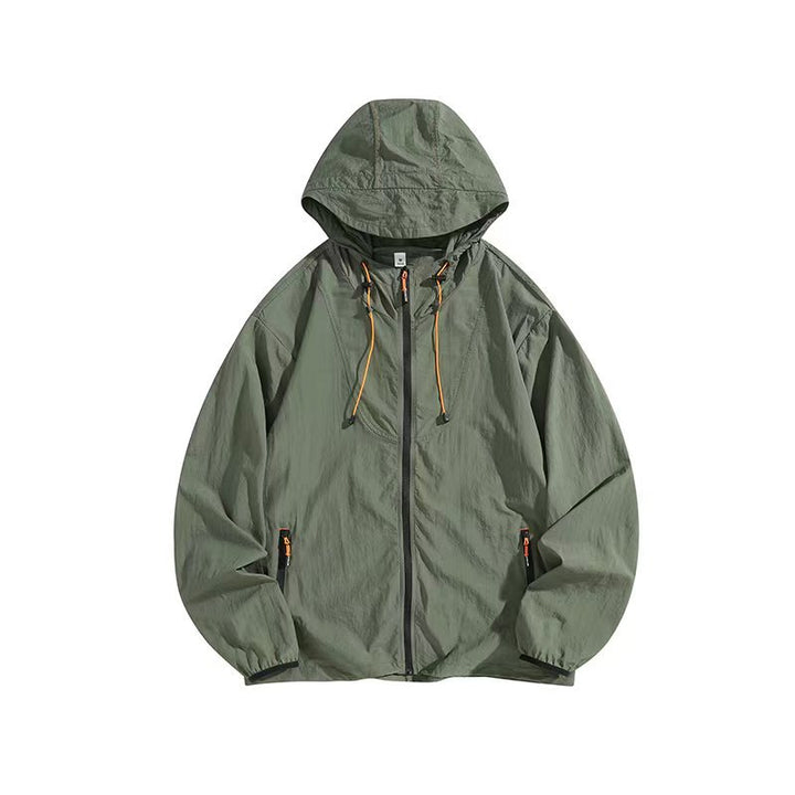 Men's Lightweight Outdoor Jacket with Hood and Practical Zipper Pockets Mune Fashion