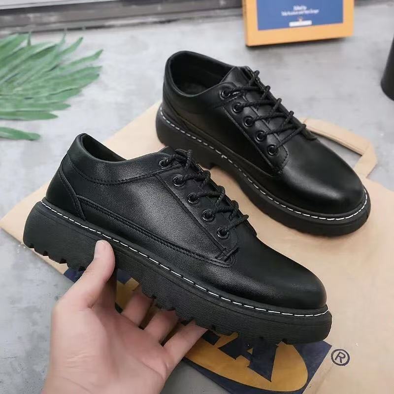 Men's Robust Platform Lace-Up Derby Style with Chunky Profil Sole and Visible Decorative Stitch Mune Fashion