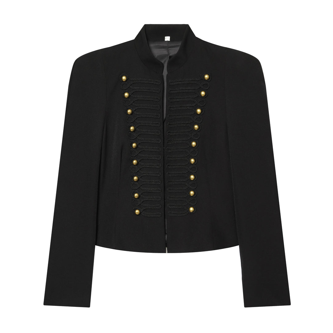 Ladies short jacket in marshal style with stand-up collar and decorative cordings Mune Fashion