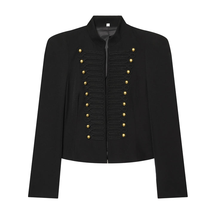 Ladies short jacket in marshal style with stand-up collar and decorative cordings Mune Fashion