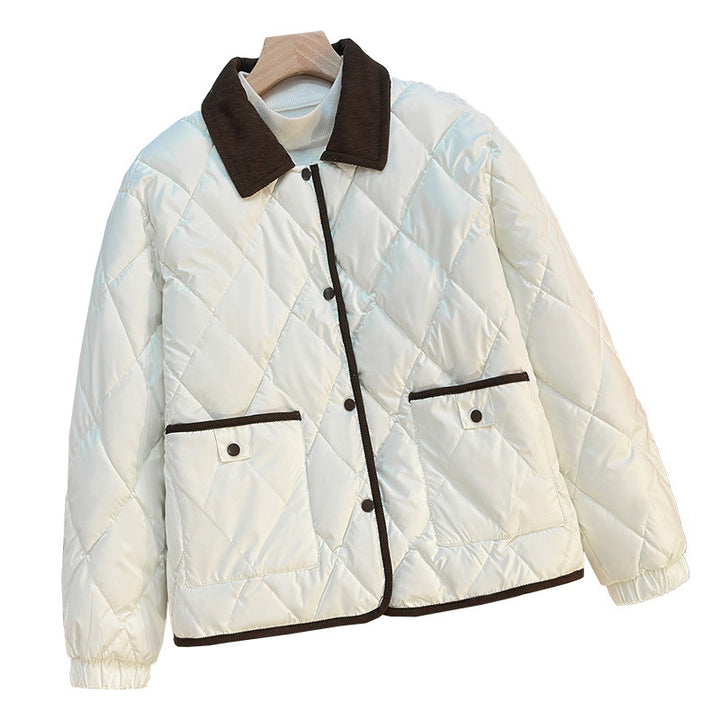 Ladies quilted thermo blazer with cord collar and patch pockets with snap buttons Mune Fashion