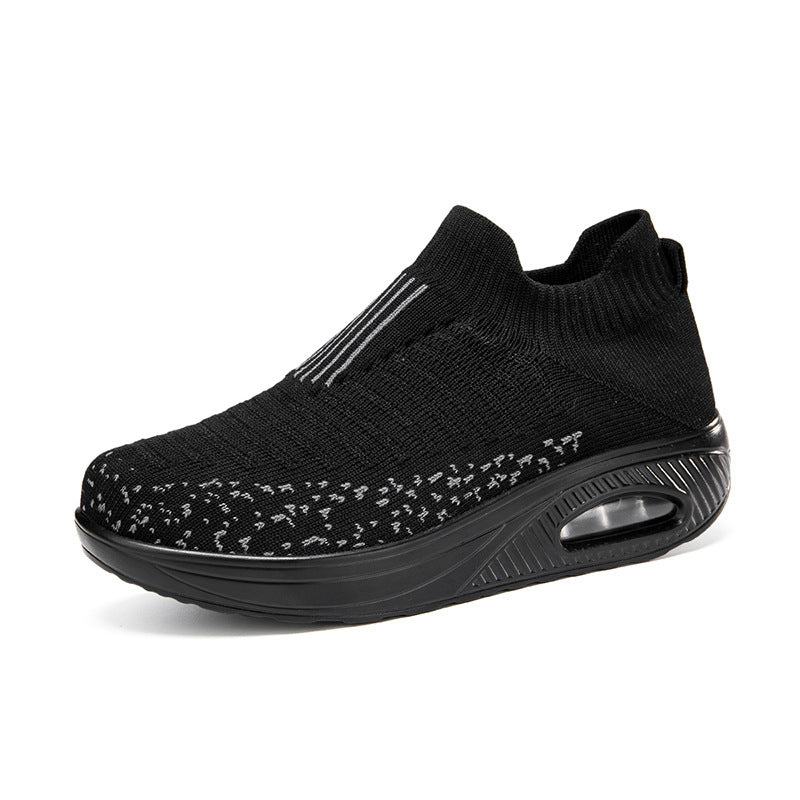 Women's knitted slip-on walking sneakers with anatomical pronation support, air-cushioned midsole, and sock-like shaft Mune Fashion