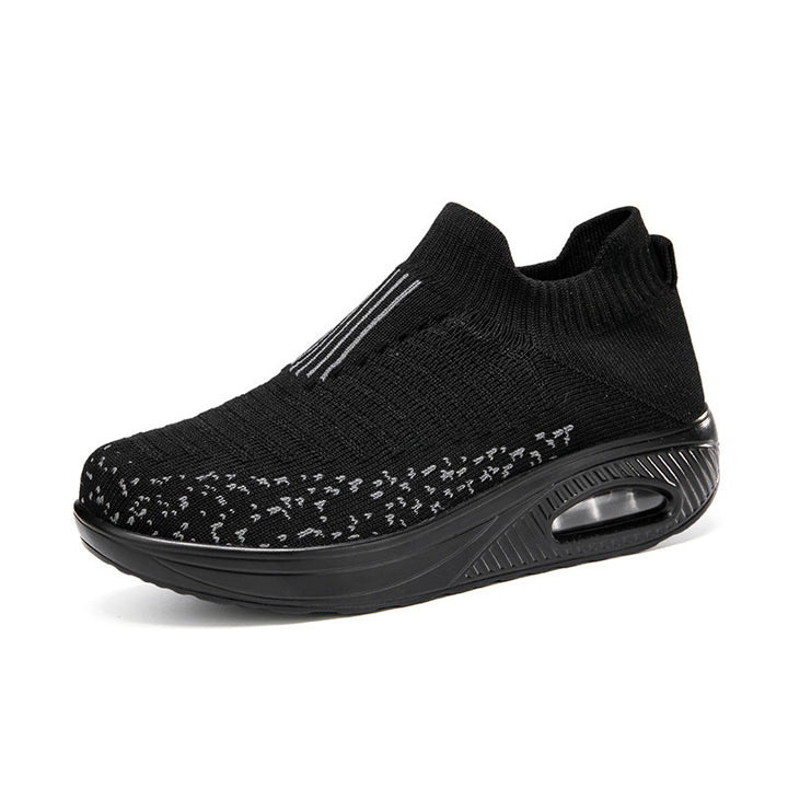 Women's knitted slip-on walking sneakers with anatomical pronation support, air-cushioned midsole, and sock-like shaft Mune Fashion