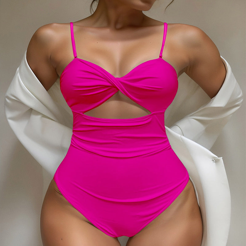 Women's One-Piece Swimsuit with Modern Cut-Outs and Adjustable Straps Mune Fashion
